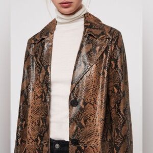 fab'rik Brown Blazer with Snake Print